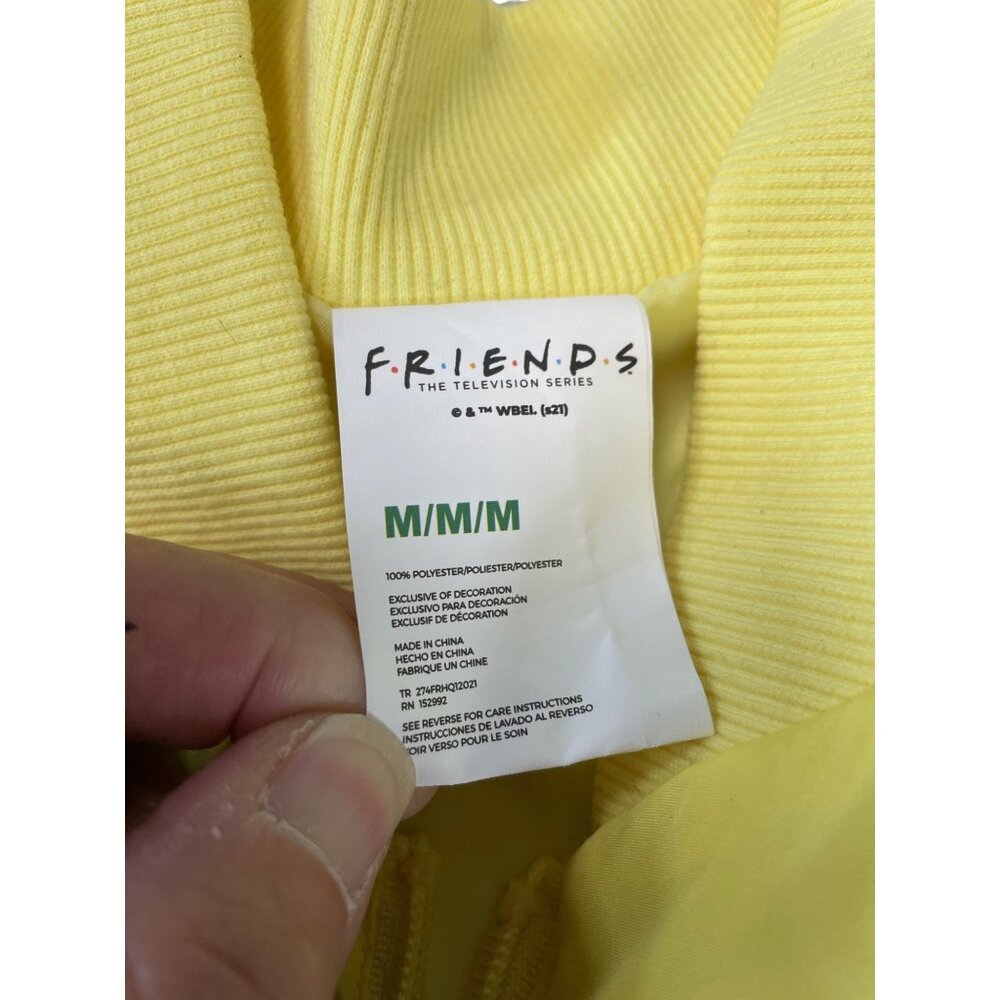 Friends Central Perk By Culture Fly Mens yellow Graphic Sip Bomber Jacket Sz M S - Picture 5 of 16